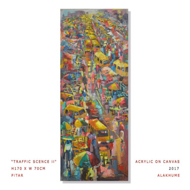 Pintura titulada "Traffic Scene II" por Pitar Alakhume Signature Art Gallery, Obra de arte original, Acrílico
