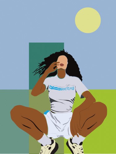 Sitting Digitale Künste mit dem Titel "Sitting" von Margarita Efimova, Original-Kunstwerk, Digitale Malerei