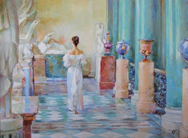 Painting titled "In the palace" by Piter Lisenko, Original Artwork, Oil