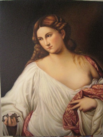 Painting titled "'Flora' di Tiziano…" by Luigi Cianciulli, Original Artwork, Oil