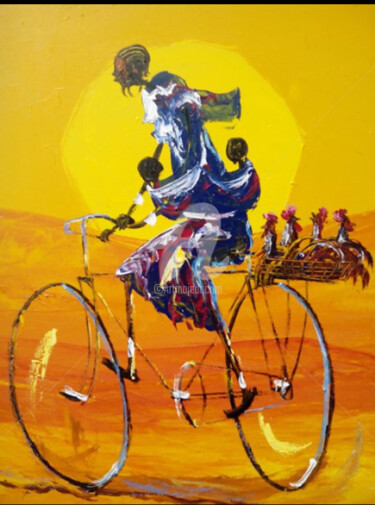 Peinture intitulée "African local trans…" par Pio, Œuvre d'art originale, Pastel