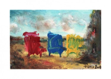 Peinture intitulée "fauteuils" par Pivas, Œuvre d'art originale