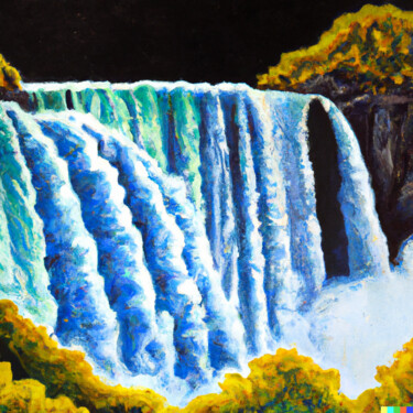 Arte digitale intitolato "Chute du niagara" da Piweed, Opera d'arte originale, Immagine generata dall'IA