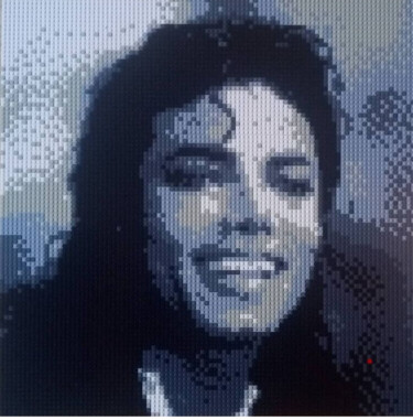 Scultura intitolato "Michael Jackson ô L…" da Pix'Elle Art Mosaïque, Opera d'arte originale, Mosaico Montato su Pannello di…