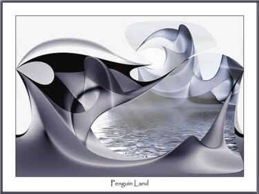 Digitale Kunst mit dem Titel "Penguin Land" von Georg Hübner, Original-Kunstwerk
