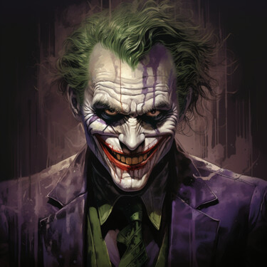 Digitale Kunst mit dem Titel "Joker smile" von Pixinxt, Original-Kunstwerk, KI-generiertes Bild
