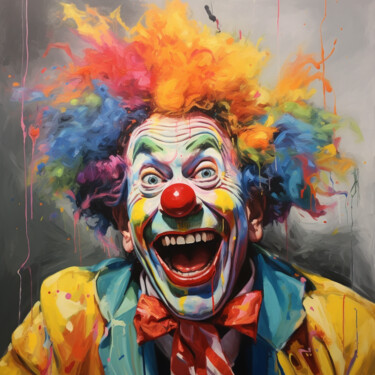 Digital Arts titled "Fear of Clowns" by Pixinxt, Original Artwork, AI generated image