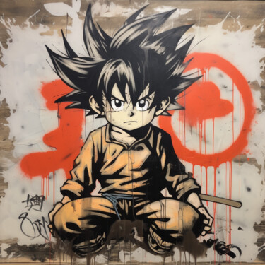 Arte digitale intitolato "Goku" da Pixinxt, Opera d'arte originale, Immagine generata dall'IA