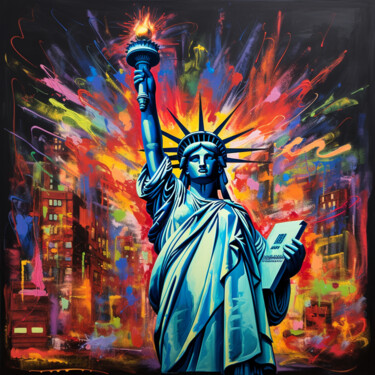 Digitale Kunst mit dem Titel "Liberty" von Pixinxt, Original-Kunstwerk, KI-generiertes Bild