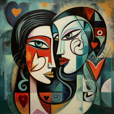 Digital Arts titled "Unusual Love" by Pixinxt, Original Artwork, AI generated image