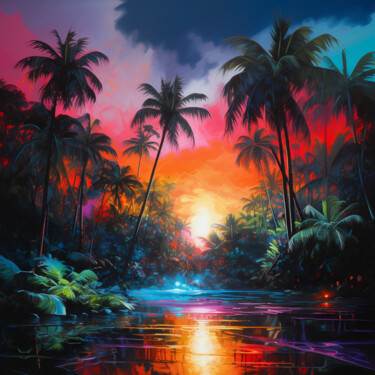Digital Arts titled "Paradise" by Pixinxt, Original Artwork, AI generated image