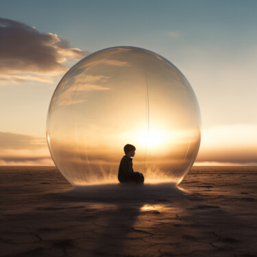 Arts numériques intitulée "Desert Loneliness" par Pixinxt, Œuvre d'art originale, Image générée par l'IA