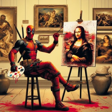 Arts numériques intitulée "Deadpool painting G…" par Pixinxt, Œuvre d'art originale, Image générée par l'IA