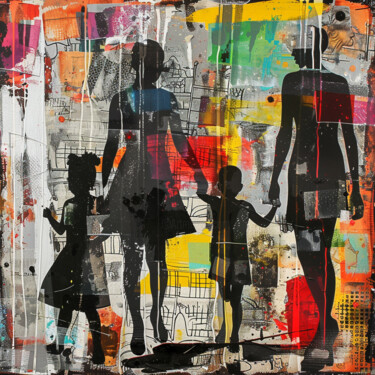 Digitale Kunst getiteld "Family Days" door Pixinxt, Origineel Kunstwerk, AI gegenereerde afbeelding