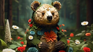 Digitale Kunst mit dem Titel "Bear" von Pixqix, Original-Kunstwerk, KI-generiertes Bild