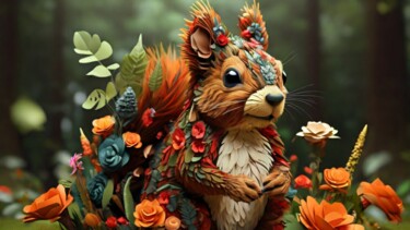 数字艺术 标题为“Squirrel” 由Pixqix, 原创艺术品, AI生成的图像