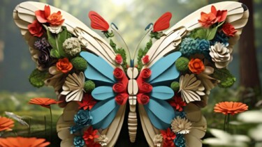 Arte digitale intitolato "Butterfly" da Pixqix, Opera d'arte originale, Immagine generata dall'IA