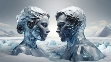 Digitale Kunst mit dem Titel "Arctic love" von Pixqix, Original-Kunstwerk, KI-generiertes Bild