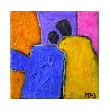 Lune de miel 5 - Expressionnisme abstrait Peinture intitulée "Lune de miel 5 - E…" par Jacqueline Pizano, Œuvre d'art originale, Acrylique Monté sur Châssis
