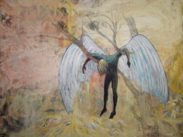 Malerei mit dem Titel "El Angel Inmortal" von Pizolik, Original-Kunstwerk, Acryl