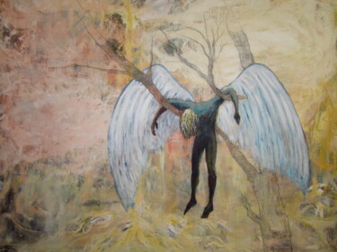 Schilderij getiteld "El Angel Inmortal" door Pizolik, Origineel Kunstwerk, Acryl