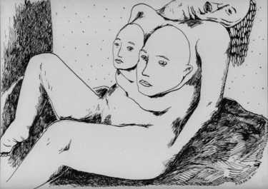 Dibujo titulada "Tocame" por Patrick Jannin, Obra de arte original, Tinta