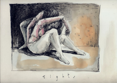 Desenho intitulada "TIghts" por Patrick Jannin, Obras de arte originais, Tinta