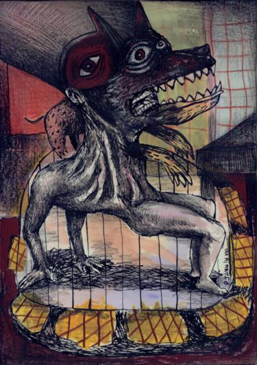 Desenho intitulada "Le chien lamentable…" por Patrick Jannin, Obras de arte originais, Tinta