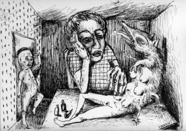Tendre septembre (ces idées que je caresse) Zeichnungen mit dem Titel "Tendre septembre (c…" von Patrick Jannin, Original-Kunstwerk, Tinte