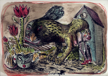 Zeichnungen mit dem Titel "Lorette" von Patrick Jannin, Original-Kunstwerk, Tinte