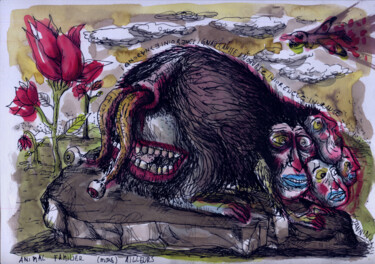 Desenho intitulada "L'ignorance est un…" por Patrick Jannin, Obras de arte originais, Tinta