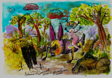 Zeichnungen mit dem Titel "Redmond est transpa…" von Patrick Jannin, Original-Kunstwerk, Tinte