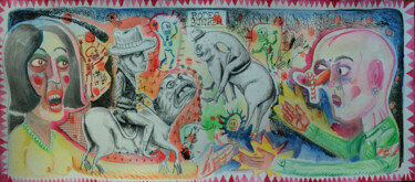 Zeichnungen mit dem Titel "Rodeo Bunker" von Patrick Jannin, Original-Kunstwerk, Tinte