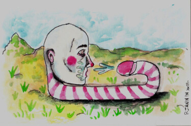 Drawing titled "Candy addict" by Patrick Jannin, Original Artwork, Ink