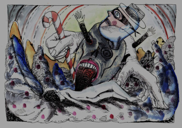 Рисунок под названием "Le bel hidalgo" - Patrick Jannin, Подлинное произведение искусства, Чернила