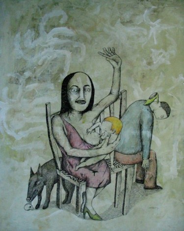 Painting titled "La  Maternité Triom…" by Patrick Jannin, Original Artwork