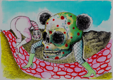 Dibujo titulada "Les arpentueuses" por Patrick Jannin, Obra de arte original, Tinta
