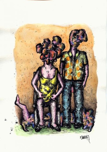Drawing titled "Family Dream" by Patrick Jannin, Original Artwork