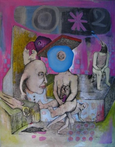 Peinture intitulée "le discours et la m…" par Patrick Jannin, Œuvre d'art originale, Acrylique
