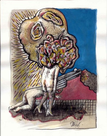 Drawing titled "sex is my history" by Patrick Jannin, Original Artwork
