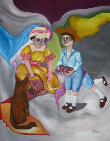 Painting titled "Pic Nic for Ever" by Patrick Jannin, Original Artwork, Oil