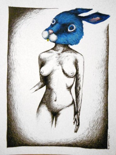 Dessin intitulée "Venus in Furs" par Patrick Jannin, Œuvre d'art originale