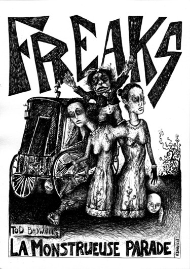 Dibujo titulada "Freaks" por Patrick Jannin, Obra de arte original, Otro