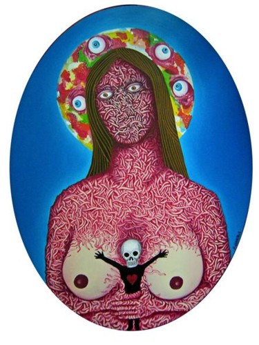 Schilderij getiteld "Mater Dolorosa" door Patrick Jannin, Origineel Kunstwerk, Acryl