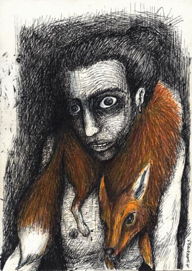 Drawing titled "L'Idiot ( un conte…" by Patrick Jannin, Original Artwork, Other