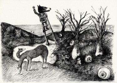 Drawing titled "Loin d'ici (part II)" by Patrick Jannin, Original Artwork, Other