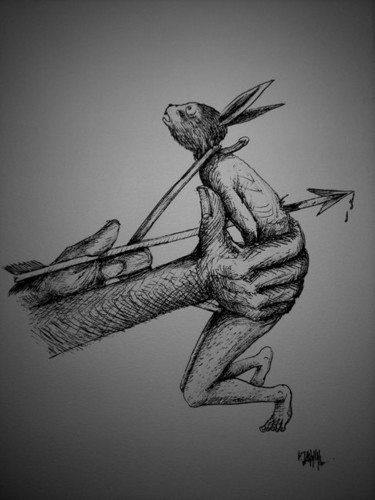 Dessin intitulée "Cupidon, piège à co…" par Patrick Jannin, Œuvre d'art originale, Autre