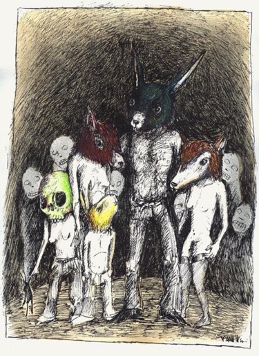 Disegno intitolato "Créatures" da Patrick Jannin, Opera d'arte originale, Altro