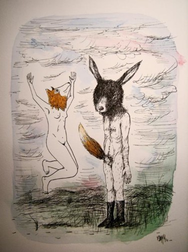 "The Fox, The Tail &…" başlıklı Resim Patrick Jannin tarafından, Orijinal sanat, Diğer