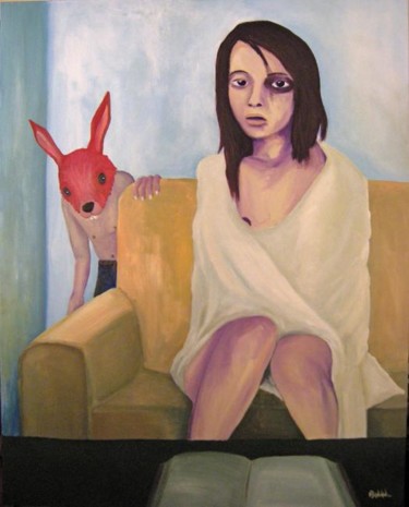 Peinture intitulée "Portrait d'une jeun…" par Patrick Jannin, Œuvre d'art originale, Acrylique